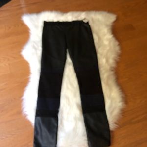 Club Monaco Faux Leather & Jersey Legging Size M